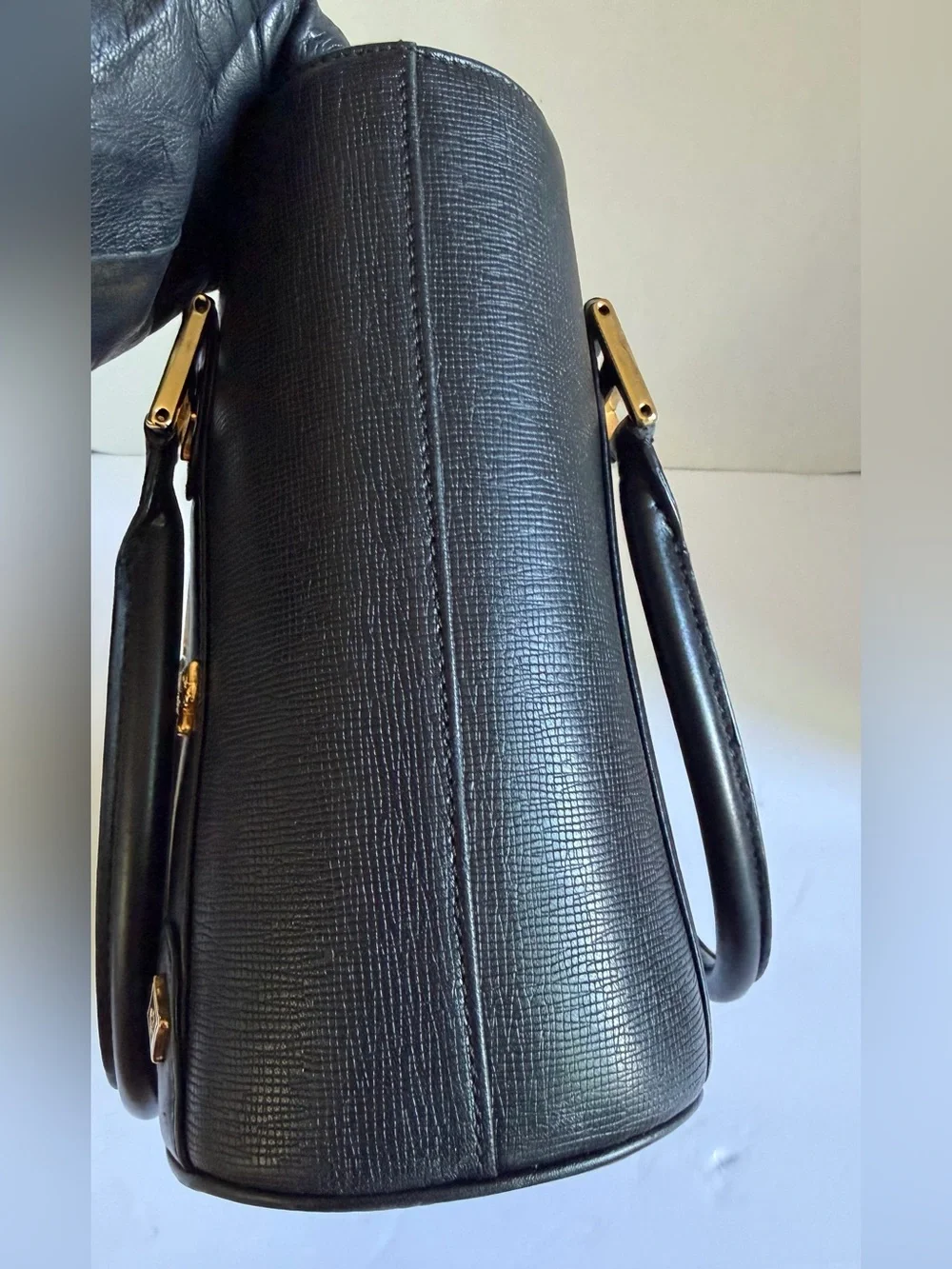 MCM Black Bucket Leather